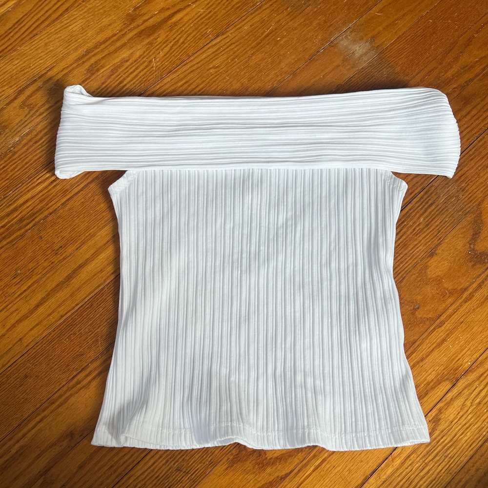 Madewell Ribbed Off-the-Shoulder Top - Picture 4 of 5